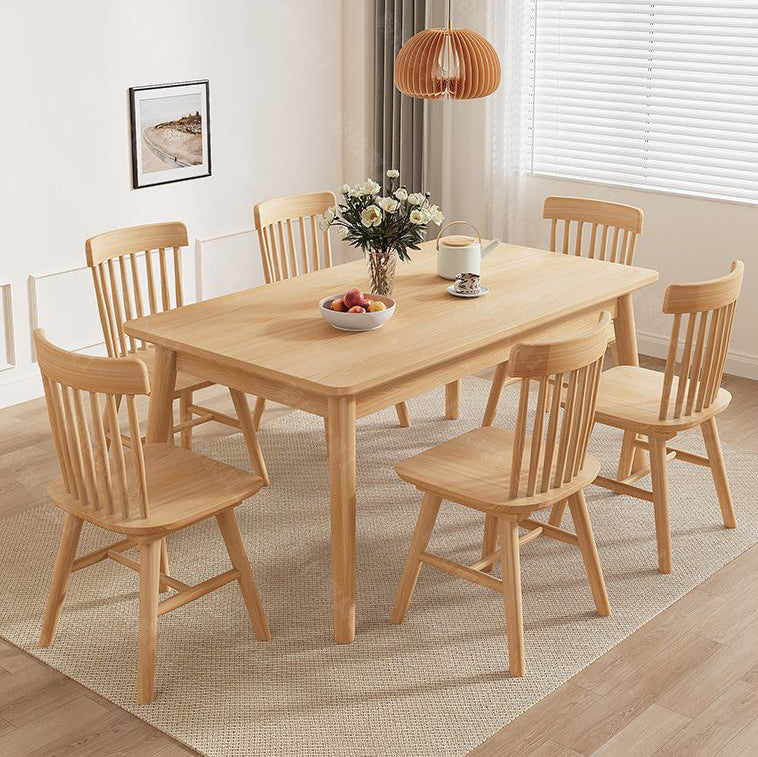 Modern Minimalist Rectangular Solid Wood Dining Table For Dining Room