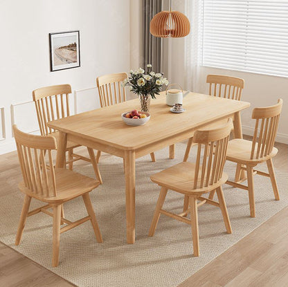 Modern Minimalist Rectangular Solid Wood Dining Table For Dining Room