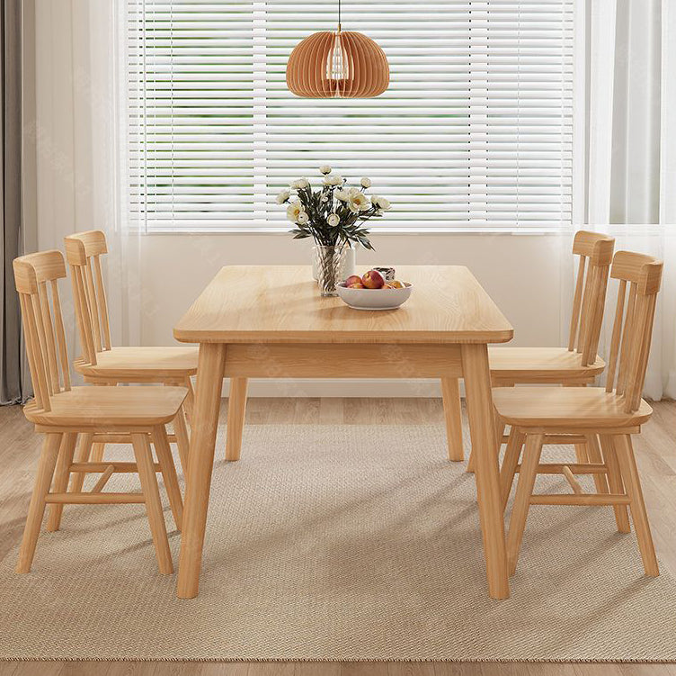 Modern Minimalist Rectangular Solid Wood Dining Table For Dining Room