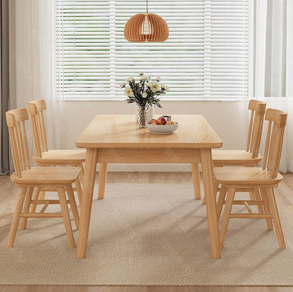 Modern Minimalist Rectangular Solid Wood Dining Table For Dining Room
