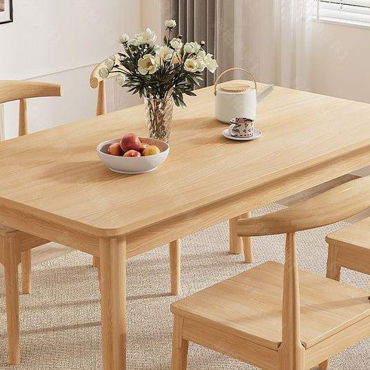 Modern Minimalist Rectangular Solid Wood Dining Table For Dining Room