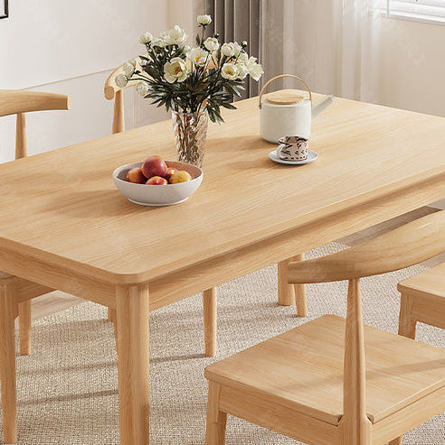 Modern Minimalist Rectangular Solid Wood Dining Table For Dining Room