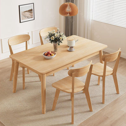 Modern Minimalist Rectangular Solid Wood Dining Table For Dining Room