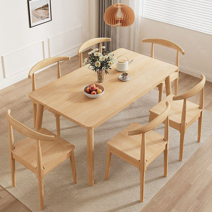 Modern Minimalist Rectangular Solid Wood Dining Table For Dining Room