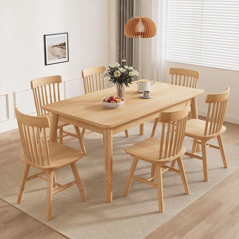 Modern Minimalist Rectangular Solid Wood Dining Table For Dining Room