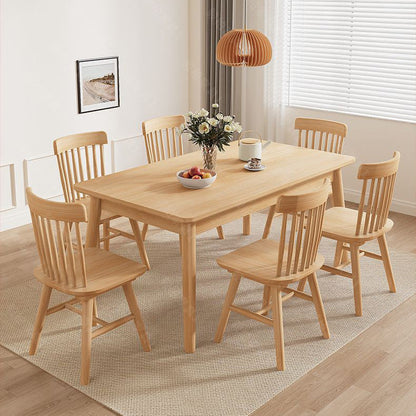 Modern Minimalist Rectangular Solid Wood Dining Table For Dining Room