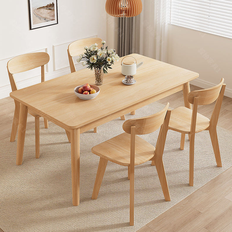 Modern Minimalist Rectangular Solid Wood Dining Table For Dining Room