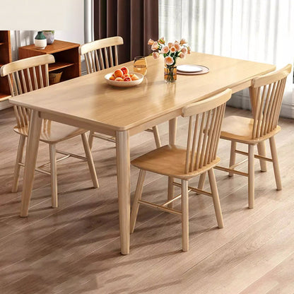Modern Minimalist Rectangular Solid Wood Dining Table For Dining Room