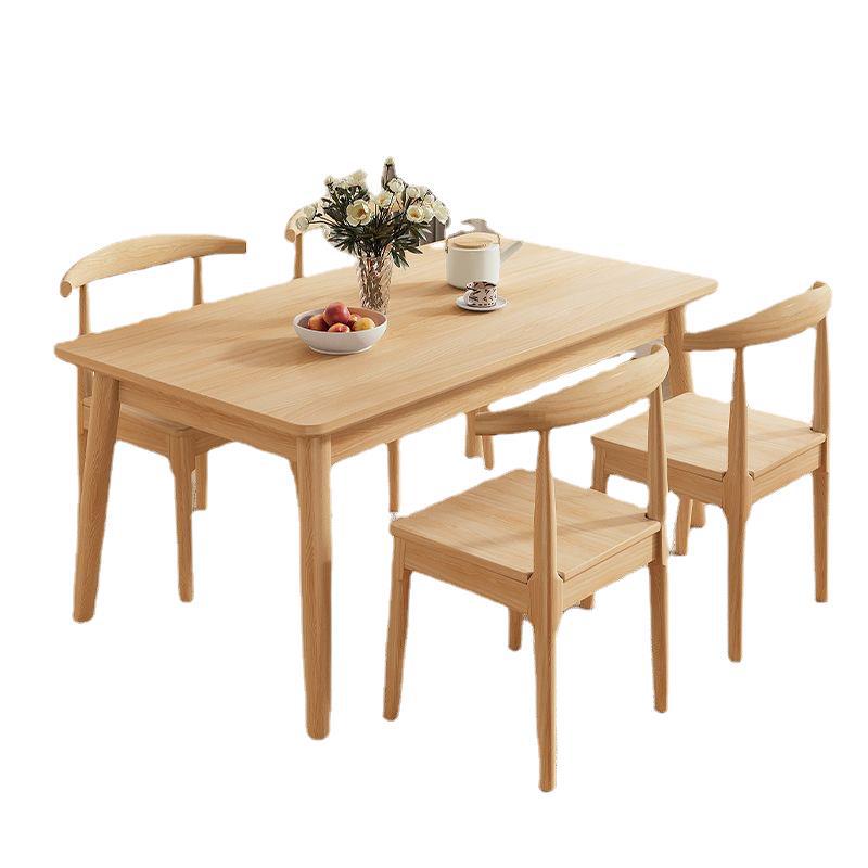 Modern Minimalist Rectangular Solid Wood Dining Table For Dining Room