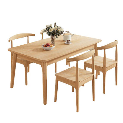 Modern Minimalist Rectangular Solid Wood Dining Table For Dining Room