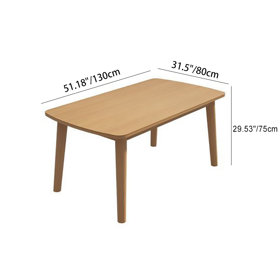 Modern Minimalist Rectangular Solid Wood Dining Table For Dining Room