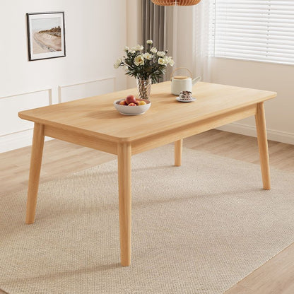 Modern Minimalist Rectangular Solid Wood Dining Table For Dining Room