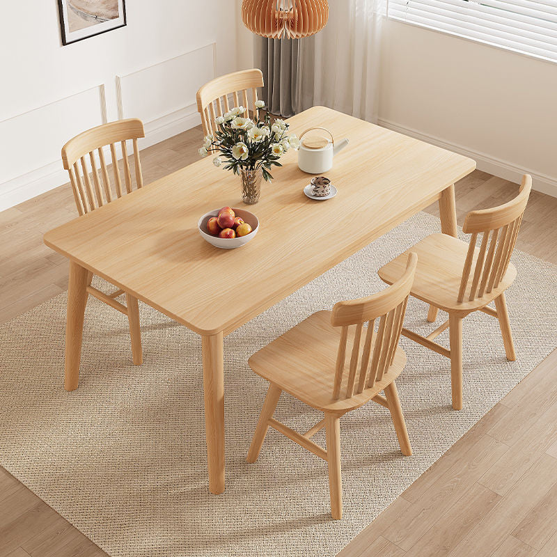 Modern Minimalist Rectangular Solid Wood Dining Table For Dining Room