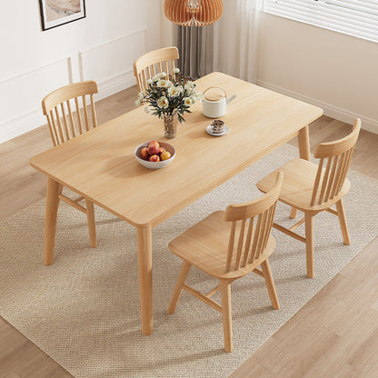 Modern Minimalist Rectangular Solid Wood Dining Table For Dining Room