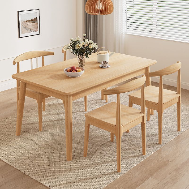Modern Minimalist Rectangular Solid Wood Dining Table For Dining Room