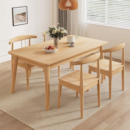 Modern Minimalist Rectangular Solid Wood Dining Table For Dining Room