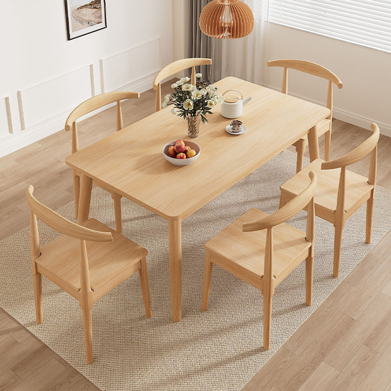 Modern Minimalist Rectangular Solid Wood Dining Table For Dining Room
