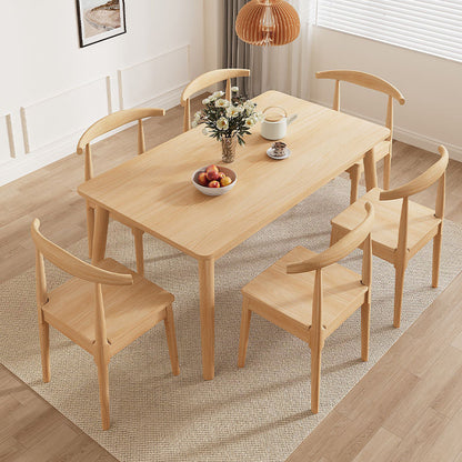 Modern Minimalist Rectangular Solid Wood Dining Table For Dining Room