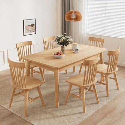 Modern Minimalist Rectangular Solid Wood Dining Table For Dining Room