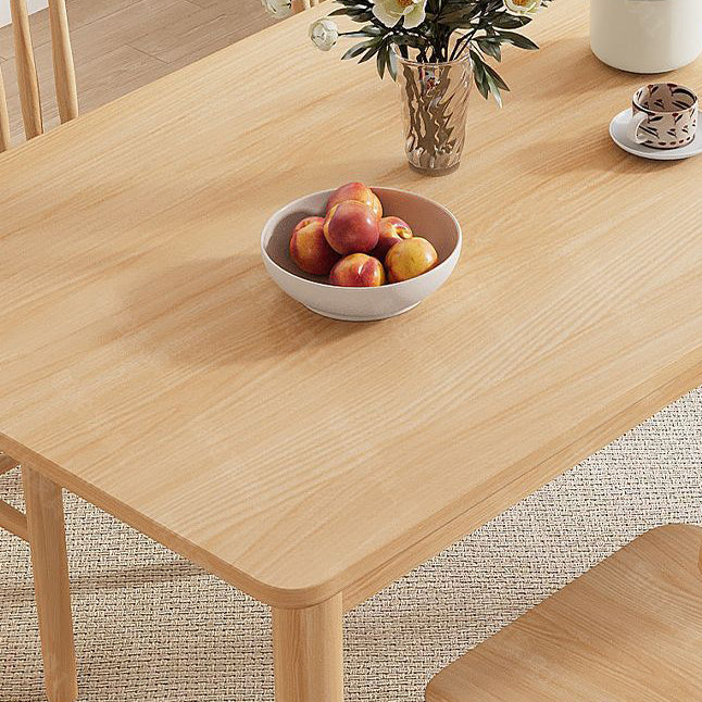 Modern Minimalist Rectangular Solid Wood Dining Table For Dining Room