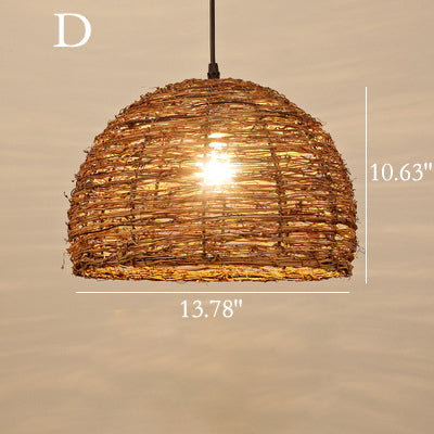 Modern Bamboo Weaving 1-Light Pendant Light