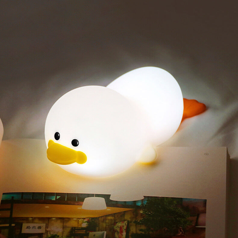 Modern Creative Cute Duck Silicone USB Rechargeable LED Pat Night Light Table Lamp