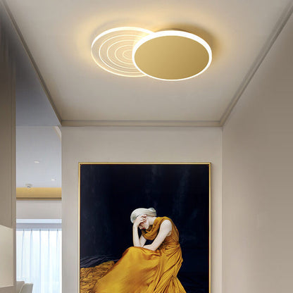 Modern Light Luxury Geometry Iron Acrylic LED Flush Mount Lighting