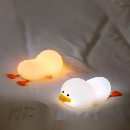 Modern Creative Cute Duck Silicone USB Rechargeable LED Pat Night Light Table Lamp
