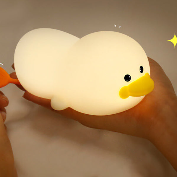 Modern Creative Cute Duck Silicone USB Rechargeable LED Pat Night Light Table Lamp