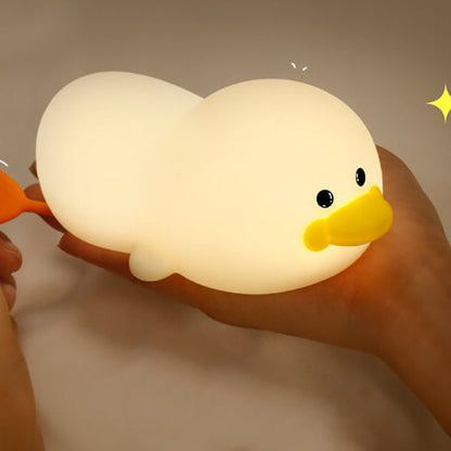 Modern Creative Cute Duck Silicone USB Rechargeable LED Pat Night Light Table Lamp