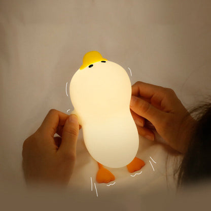 Modern Creative Cute Duck Silicone USB Rechargeable LED Pat Night Light Table Lamp