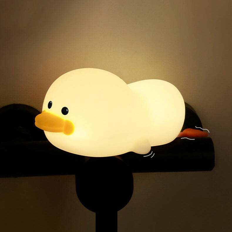Modern Creative Cute Duck Silicone USB Rechargeable LED Pat Night Light Table Lamp