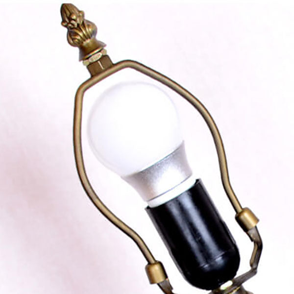 Tiffany Rustic Tulip Stained Glass Round 1-Light Table Lamp
