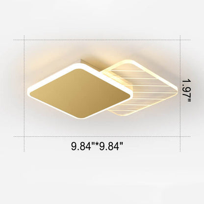 Modern Light Luxury Geometry Iron Acrylic LED Flush Mount Lighting