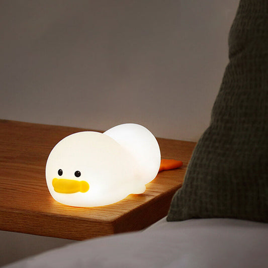 Modern Creative Cute Duck Silicone USB Rechargeable LED Pat Night Light Table Lamp