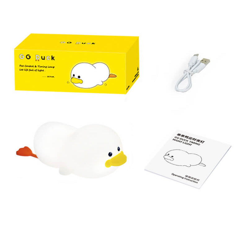 Modern Creative Cute Duck Silicone USB Rechargeable LED Pat Night Light Table Lamp