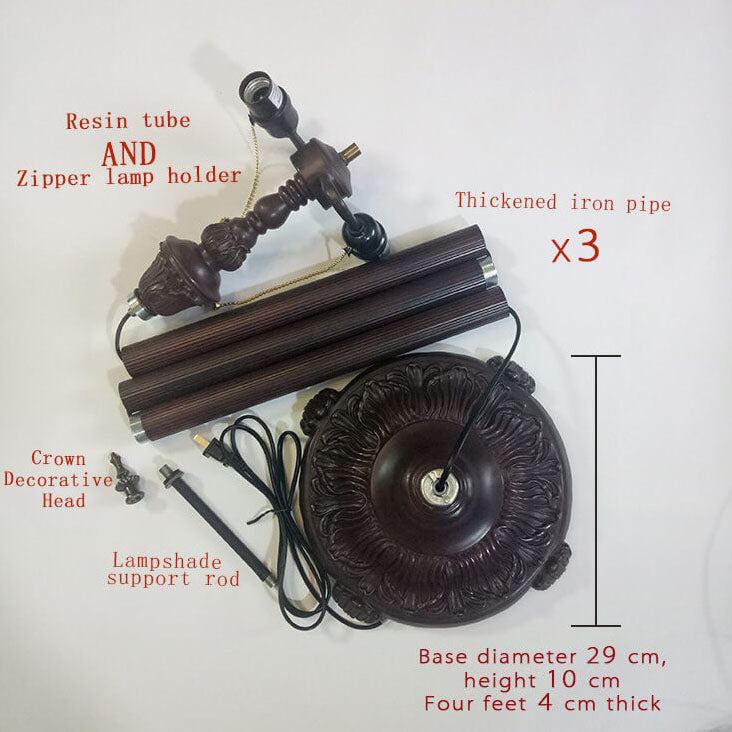 Tiffany Vintage Rose Leaf Dome Stained Glass 2-Light Standing Floor Lamp