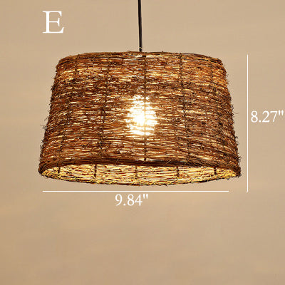 Modern Bamboo Weaving 1-Light Pendant Light
