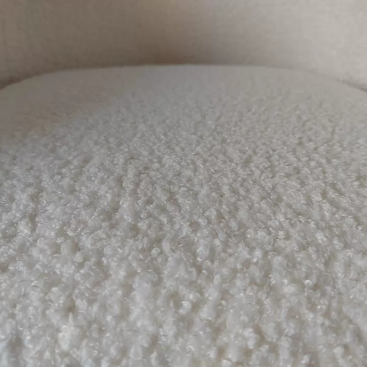 Contemporary Luxury Round Lambswool Carbon Steel Legs Dining Chair Backrest Armrest For Dining Room