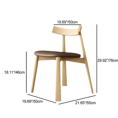 Contemporary Simplicity Square Faux Leather Upholstered Solid Wood Dining Chair Backrest For Dining Room