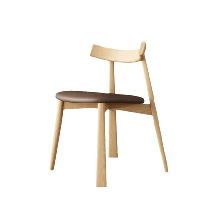 Contemporary Simplicity Square Faux Leather Upholstered Solid Wood Dining Chair Backrest For Dining Room