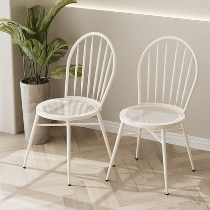 Contemporary Nordic Hollow Backrest Carbon Steel Frame Upholstered Dining Chair For Dining Room