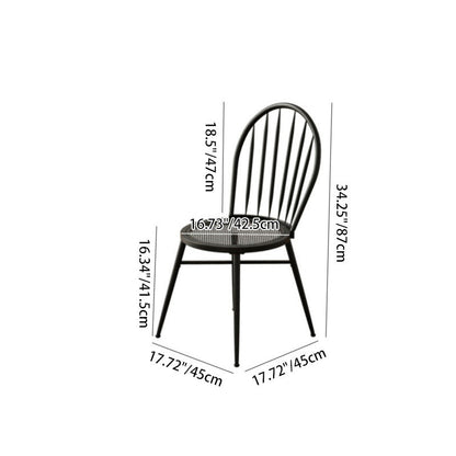 Contemporary Nordic Hollow Backrest Carbon Steel Frame Upholstered Dining Chair For Dining Room