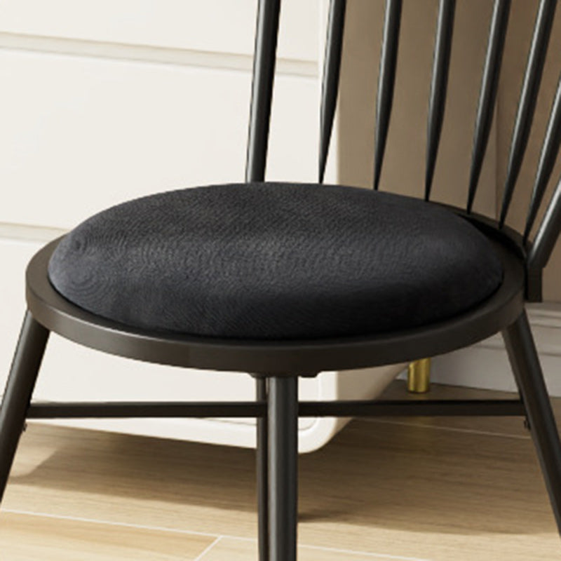 Contemporary Nordic Hollow Backrest Carbon Steel Frame Upholstered Dining Chair For Dining Room