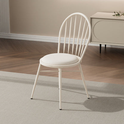 Contemporary Nordic Hollow Backrest Carbon Steel Frame Upholstered Dining Chair For Dining Room