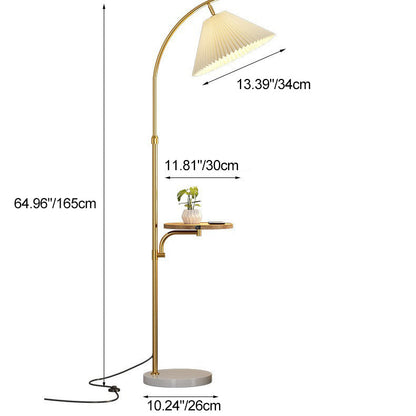 Modern Simplicity Pleated PVC Iron Pole 1-Light Standing Floor Lamp For Living Room