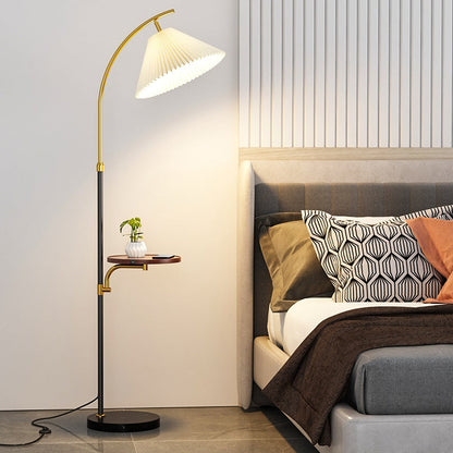 Modern Simplicity Pleated PVC Iron Pole 1-Light Standing Floor Lamp For Living Room