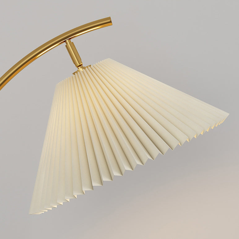 Modern Simplicity Pleated PVC Iron Pole 1-Light Standing Floor Lamp For Living Room