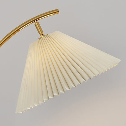 Modern Simplicity Pleated PVC Iron Pole 1-Light Standing Floor Lamp For Living Room