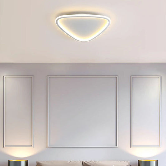 Modern Minimalist Round Pentagon Square Triangle Shape Iron Silicone LED Flush Mount Ceiling Light For Living Room